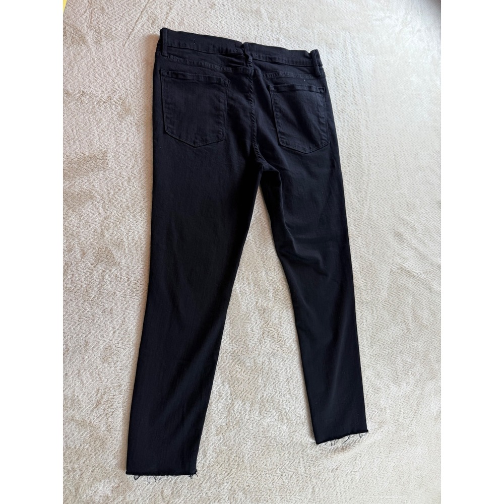 Frame Denim Le Skinny Raw Hem Jeans Film Noir Black LSJRS403 Size 32 - Picture 9 of 15